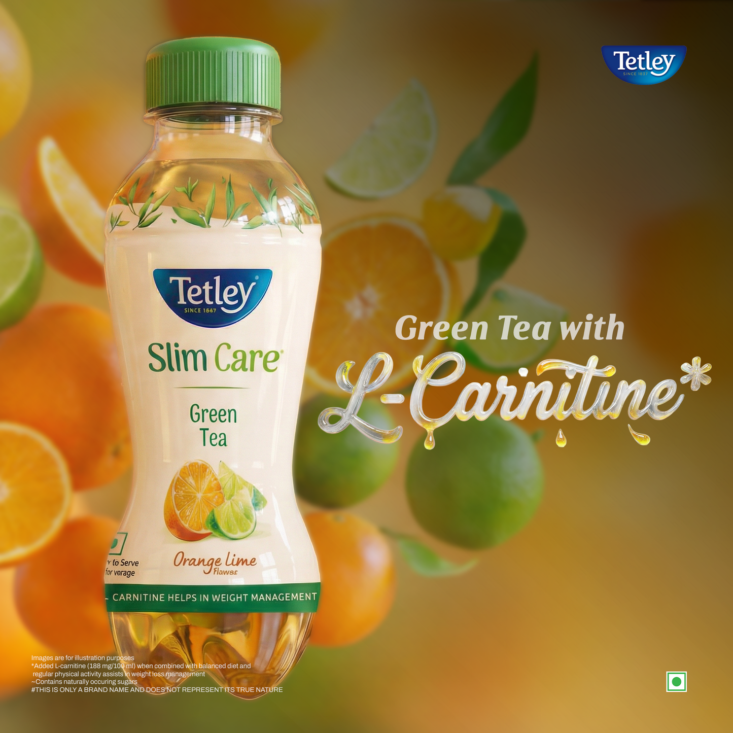 Tetley Green Tea Orange Lime | 200 ml