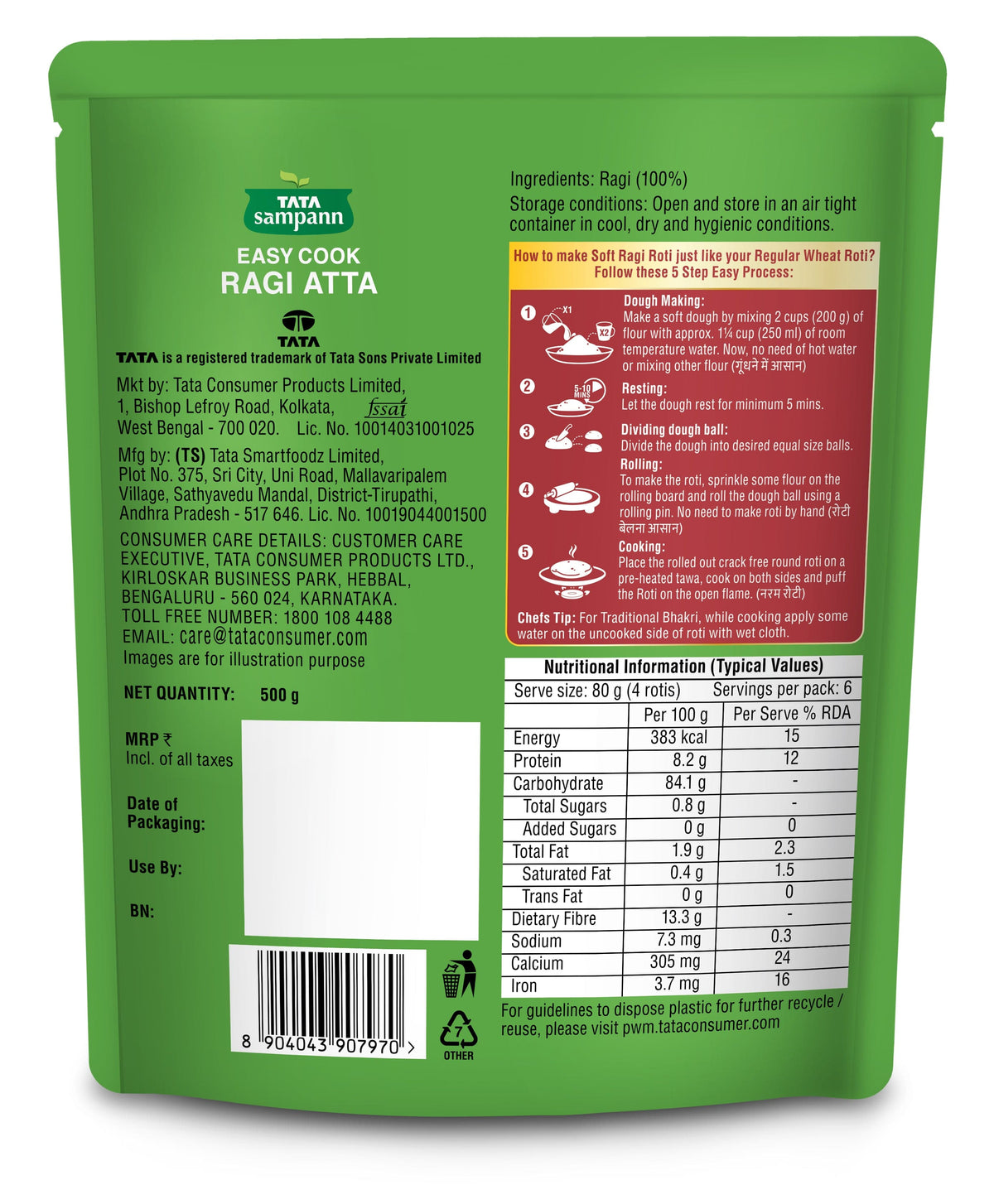 Ragi Atta | Easy Cook | Rich in Fibre & Calcium | Crack-Free Soft Roti ...