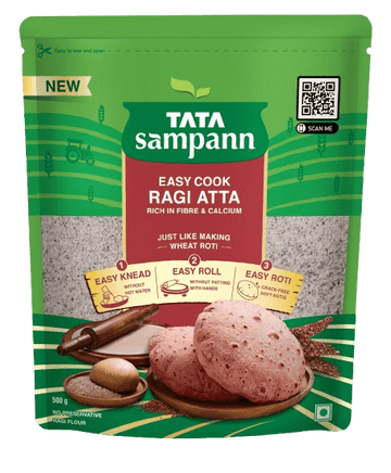 Ragi Atta | Easy Cook | Rich in Fibre & Calcium | Crack-Free Soft Rotis | No Preservative | Millet Flour | 500g