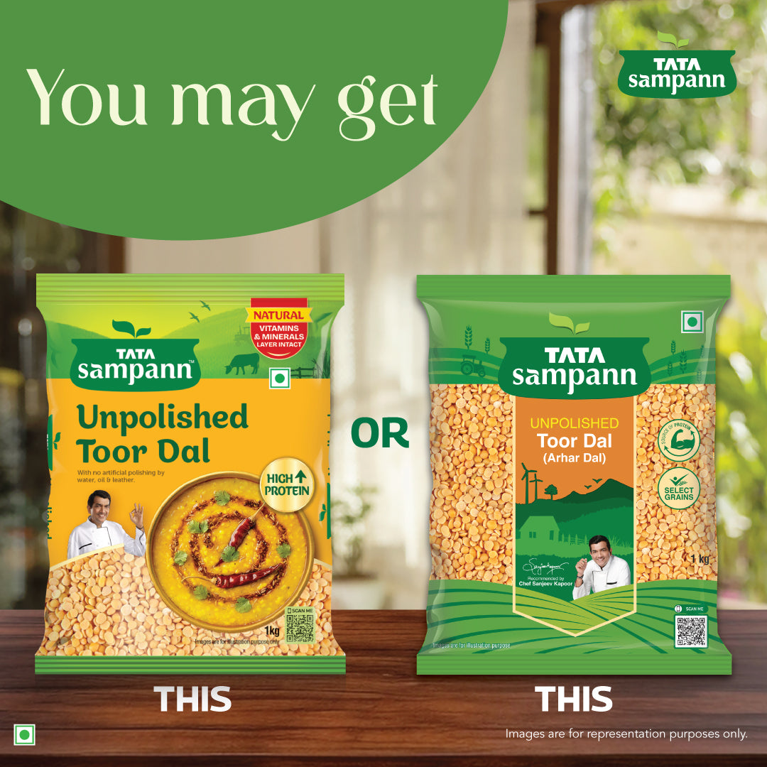 Toor Dal / Arhar Dal Unpolished | Rich in Taste | Chef Recommended | 500g / 1Kg - New Pack