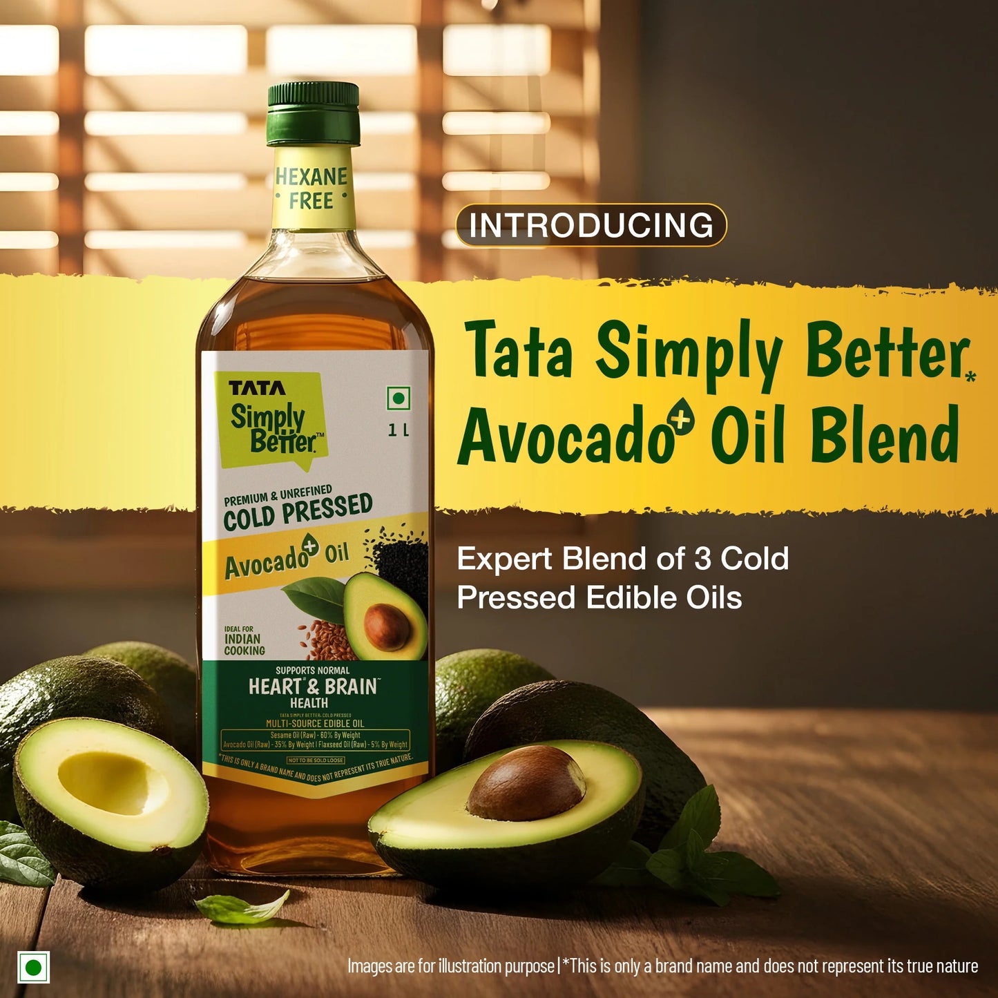 Tata Simply Better Cold Pressed Avocado+ Blended 1L ( Sesame + Avocado + Flax Seed)