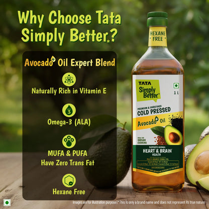 Tata Simply Better Cold Pressed Avocado+ Blended 1L ( Sesame + Avocado + Flax Seed)