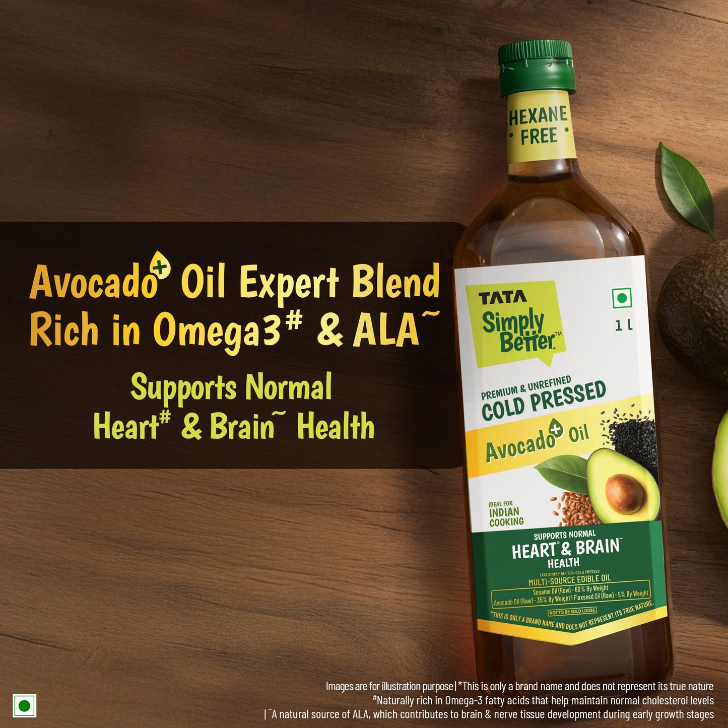 Tata Simply Better Cold Pressed Avocado+ Blended 1L ( Sesame + Avocado + Flax Seed)