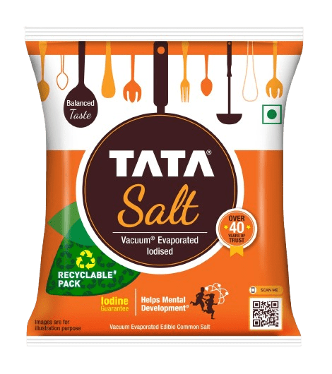 Tata Salt 1 Kg | Free flowing & Iodised Namak | Vacuum Evaporated | Salt in Fresh
