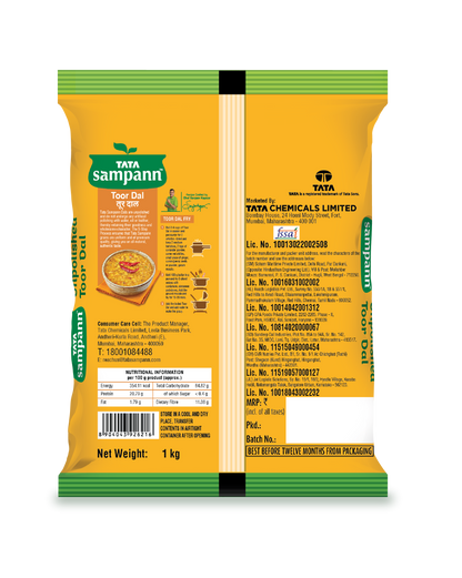 Toor Dal / Arhar Dal Unpolished | Rich in Taste | Chef Recommended | 500g / 1Kg - New Pack