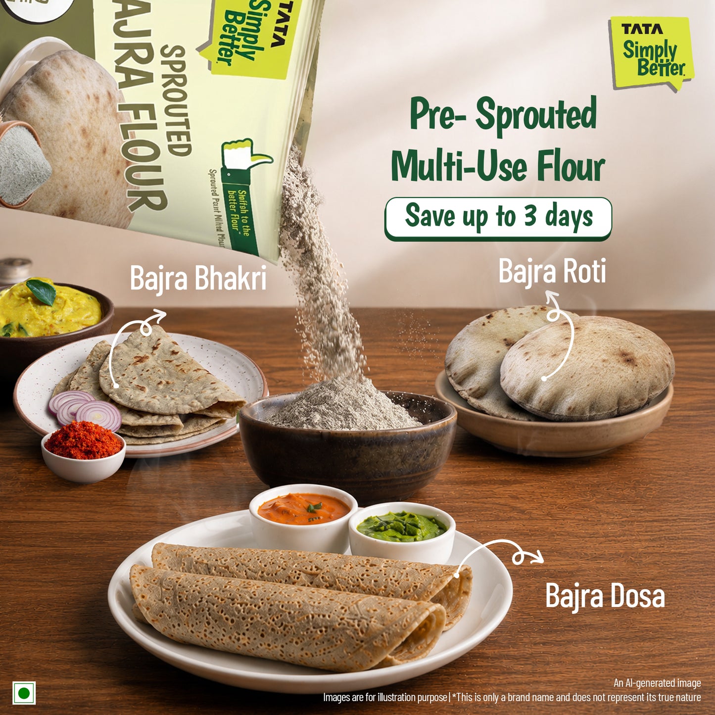 Tata Simply Better Sprouted Bajra Flour | 500g
