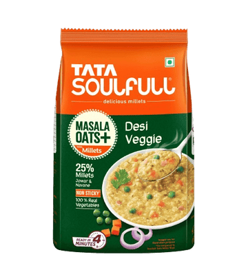 Masala Oats - Desi Veggie | 25% Millets, Real Veggies | Healthy Evening Snack | Non Sticky | 500g