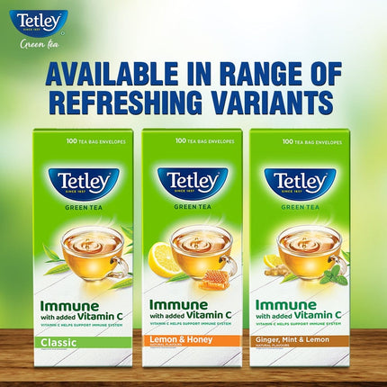 Tetley | Ginger, Mint & Lemon Flavored Green Tea | 100 Tea Bags