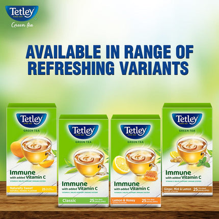 Tetley | Lemon & Honey Flavored Green Tea | 25 Tea Bags