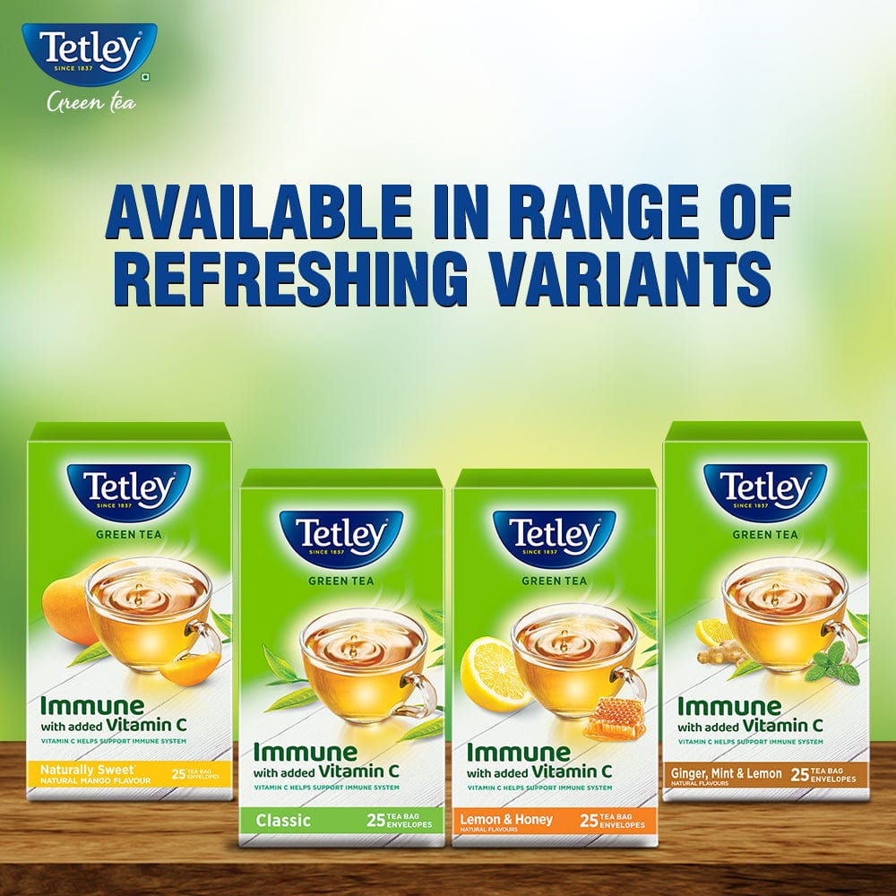 Tetley | Lemon & Honey Flavored Green Tea | 25 Tea Bags