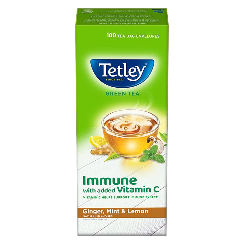 Tetley | Ginger, Mint & Lemon Flavored Green Tea | 100 Tea Bags