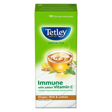 Tetley | Ginger, Mint & Lemon Flavored Green Tea | 100 Tea Bags