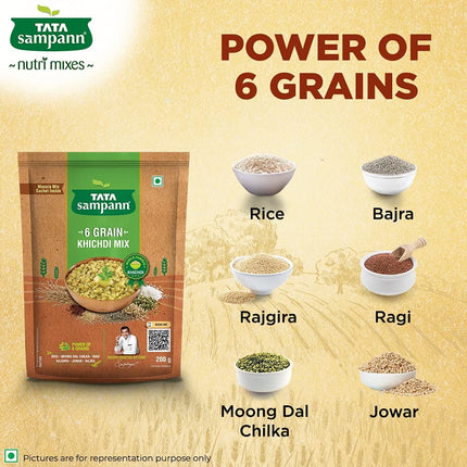Tata Sampann 6 Grain Khichdi Mix| Ready to Cook Mix, 180g