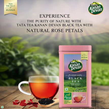 Kanan Devan Premium quality Black Tea with natural Rose petals | 125g