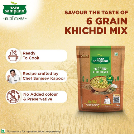 Tata Sampann 6 Grain Khichdi Mix| Ready to Cook Mix, 180g