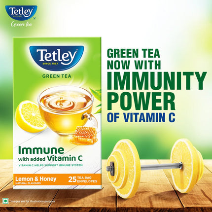 Tetley | Lemon & Honey Flavored Green Tea | 25 Tea Bags