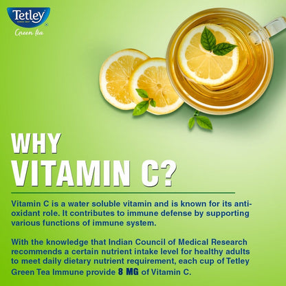Tetley | Ginger, Mint & Lemon Flavored Green Tea | 100 Tea Bags