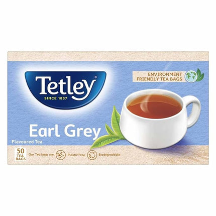 Tetley Earl Grey, Flavoured Tea, Rich Assam Blend, 50 Tea Bags, 100g (2gx50)