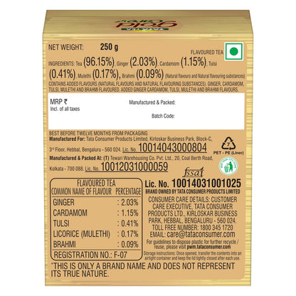Gold Care | Rich in Taste, Goodness of 5 Natural Ingredients | Elaichi, Ginger, Tulsi, Brahmi & Mulethi | Strong Flavour | 250g