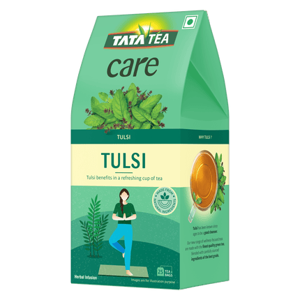 Tata Tea Care Tulsi Herbal Infusion Green Tea with Benefits of Tulsi