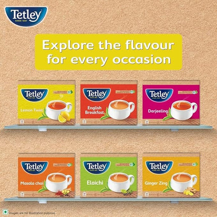 Tetley | Lemon Flavoured Refreshing Tea | Black Tea | 50 Tea Bags, 100 Grams