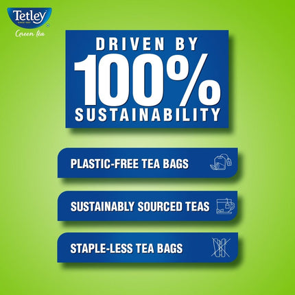 Tetley | Ginger, Mint & Lemon Flavored Green Tea | 100 Tea Bags