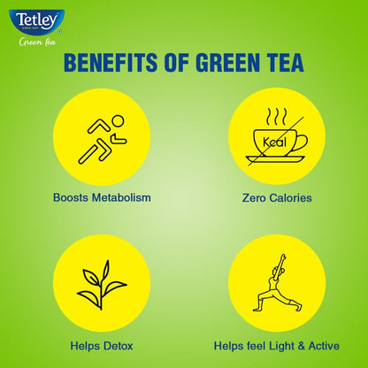 Tetley | Ginger, Mint & Lemon Flavored Green Tea | 100 Tea Bags