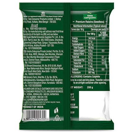 Tata Sampann 100% Pure, Premium Raisins,  200 g