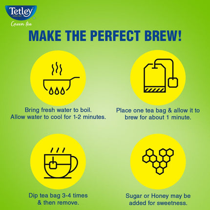 Tetley | Lemon & Honey Flavored Green Tea | 25 Tea Bags