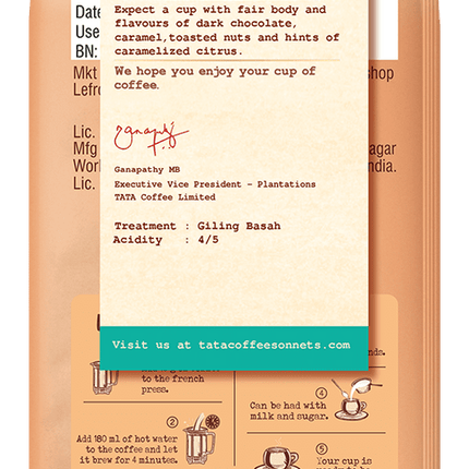 Sonnets by TATA Coffee - Jumboor Estate | Medium Roast | French Press Coffee
