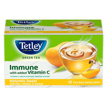 Tetley | Naturally Sweet Green Tea with Mango Flavour | 25 Tea Bags