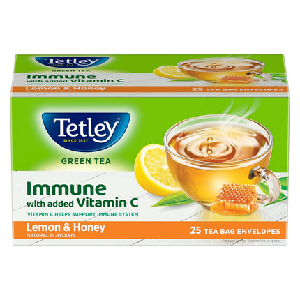 Tetley | Lemon & Honey Flavored Green Tea | 25 Tea Bags