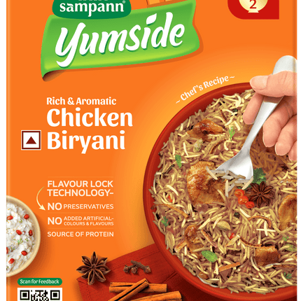 Yumside Chicken Biryani | Rich & Aromatic | Ready to Eat Meal | 330g