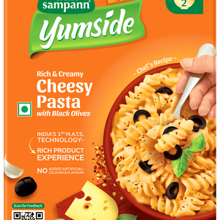 Yumside Cheesy Pasta with Black Olives | Rich & Creamy | Ready to Eat Meal | 285g*2