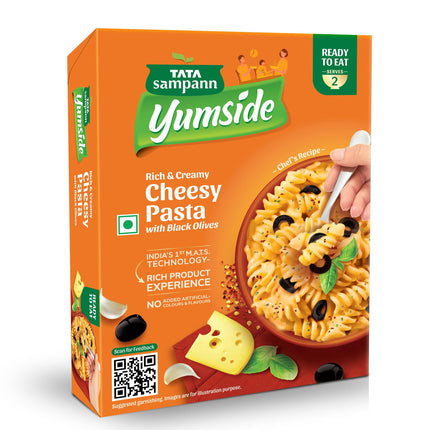 Yumside Cheesy Pasta with Black Olives | Rich & Creamy | Ready to Eat Meal | 285g*2